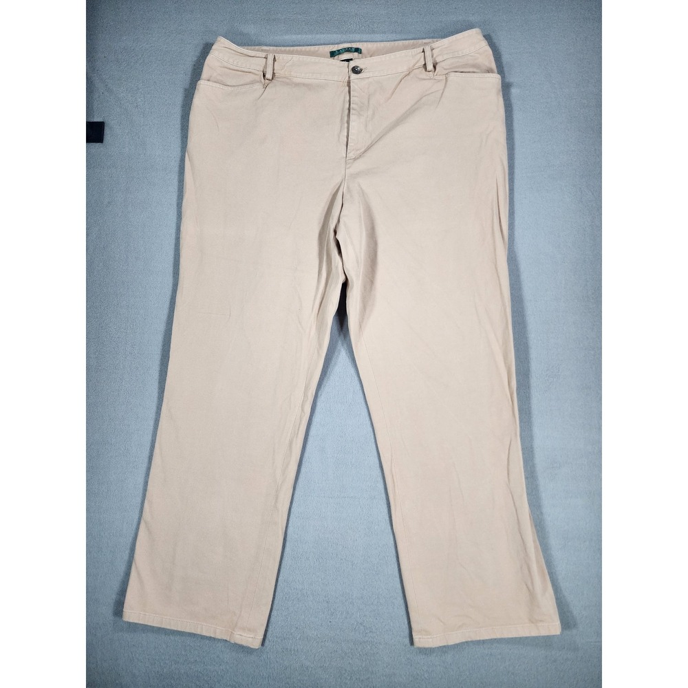 Laruen Ralph Lauren Green Label Vintage Women's Beige Pant 18W Office Cotton